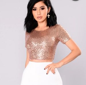 Fashion Nova sequin crop top